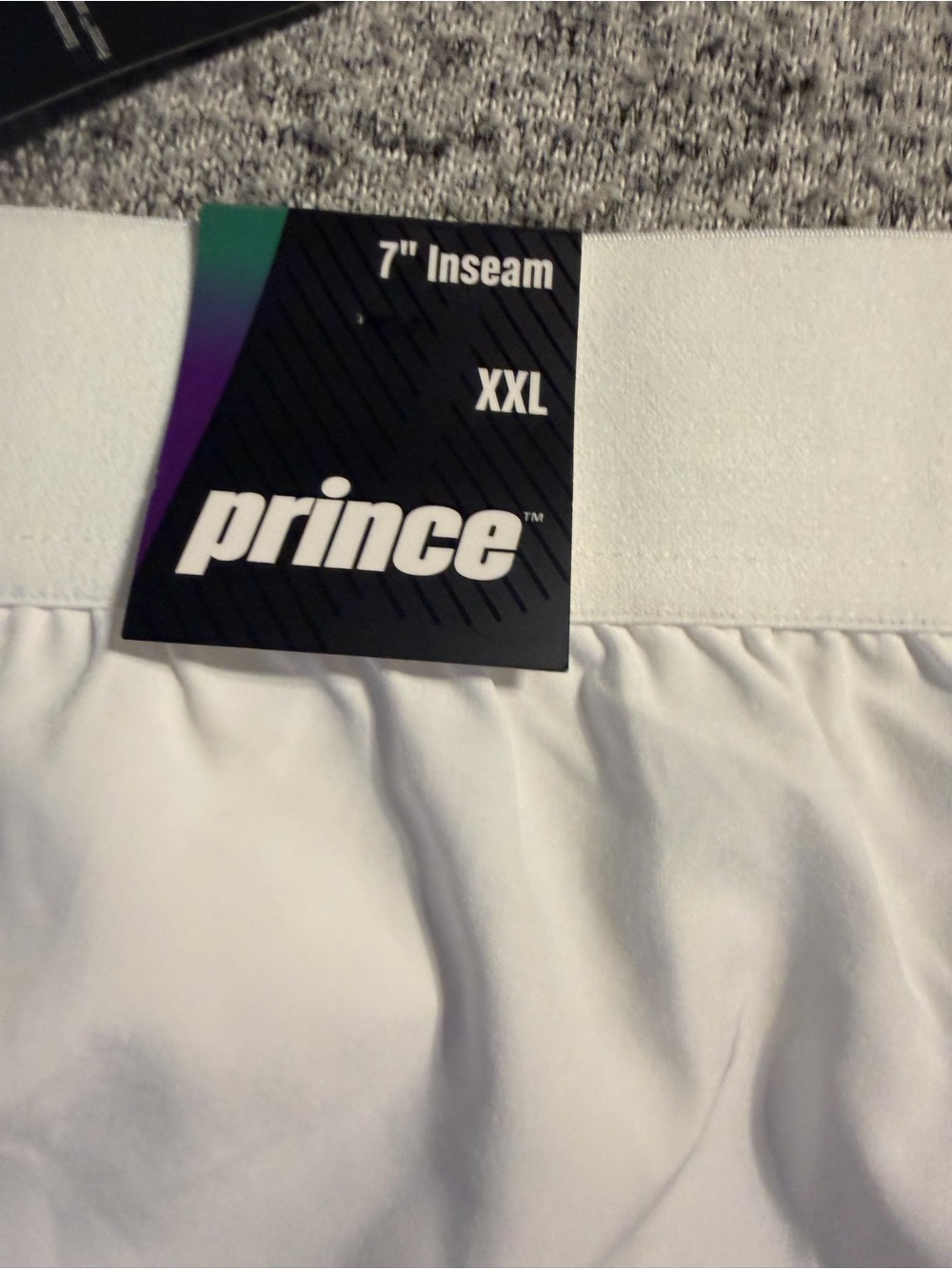 Men's Prince Tennis 7" Match‎ 7in Woven Athletic Shorts Sz XXL White NWT - Picture 3 of 4